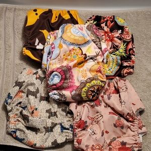 5 pocket style cloth diapers